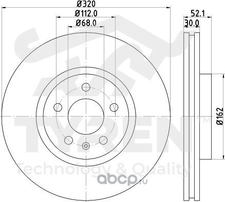Тормозной диск (Tyren). Артикул TYR1023431