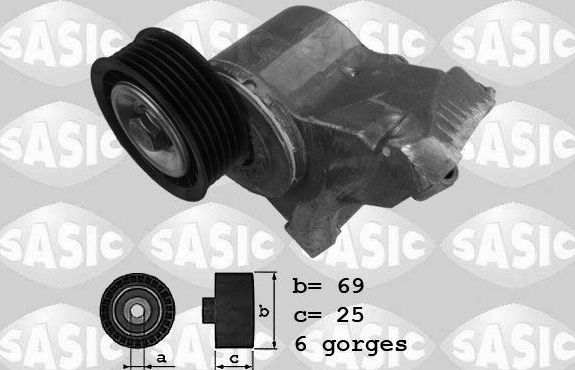Натяжной ролик (натяжитель) приводного клинового зубчатого ремня Sasic. Артикул 1626097