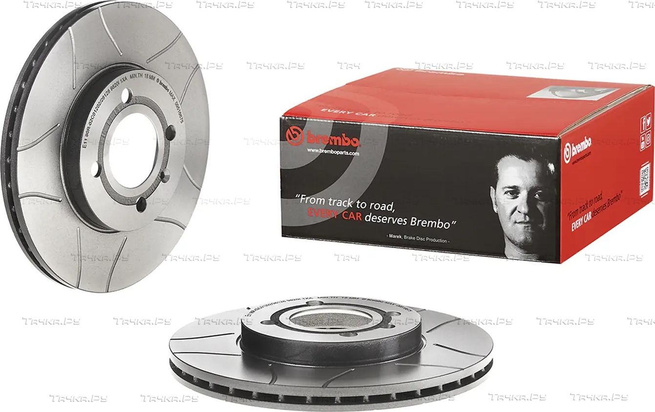 Тормозной диск Brembo XTRA LINE - Max передний для Volkswagen Passat B3 1988-1997. Артикул 09.5166.75