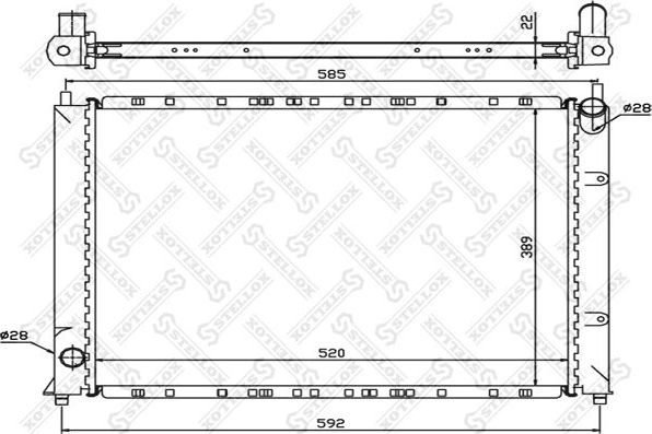 Радиатор охлаждения двигателя Stellox для Rover Streetwise 2003-2004. Артикул 10-26281-SX