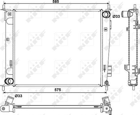 Радиатор охлаждения двигателя NRF (алюминий). Артикул 53057