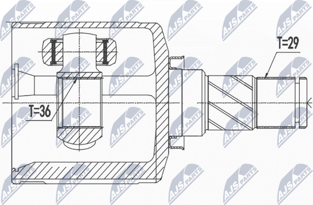 Шрус внутренний (граната) NTY. Артикул NPW-NS-036