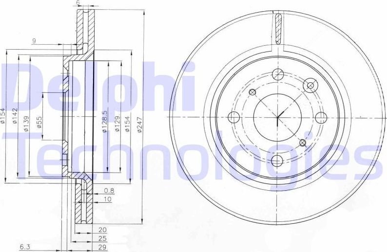 Тормозной диск Delphi. Артикул BG3976