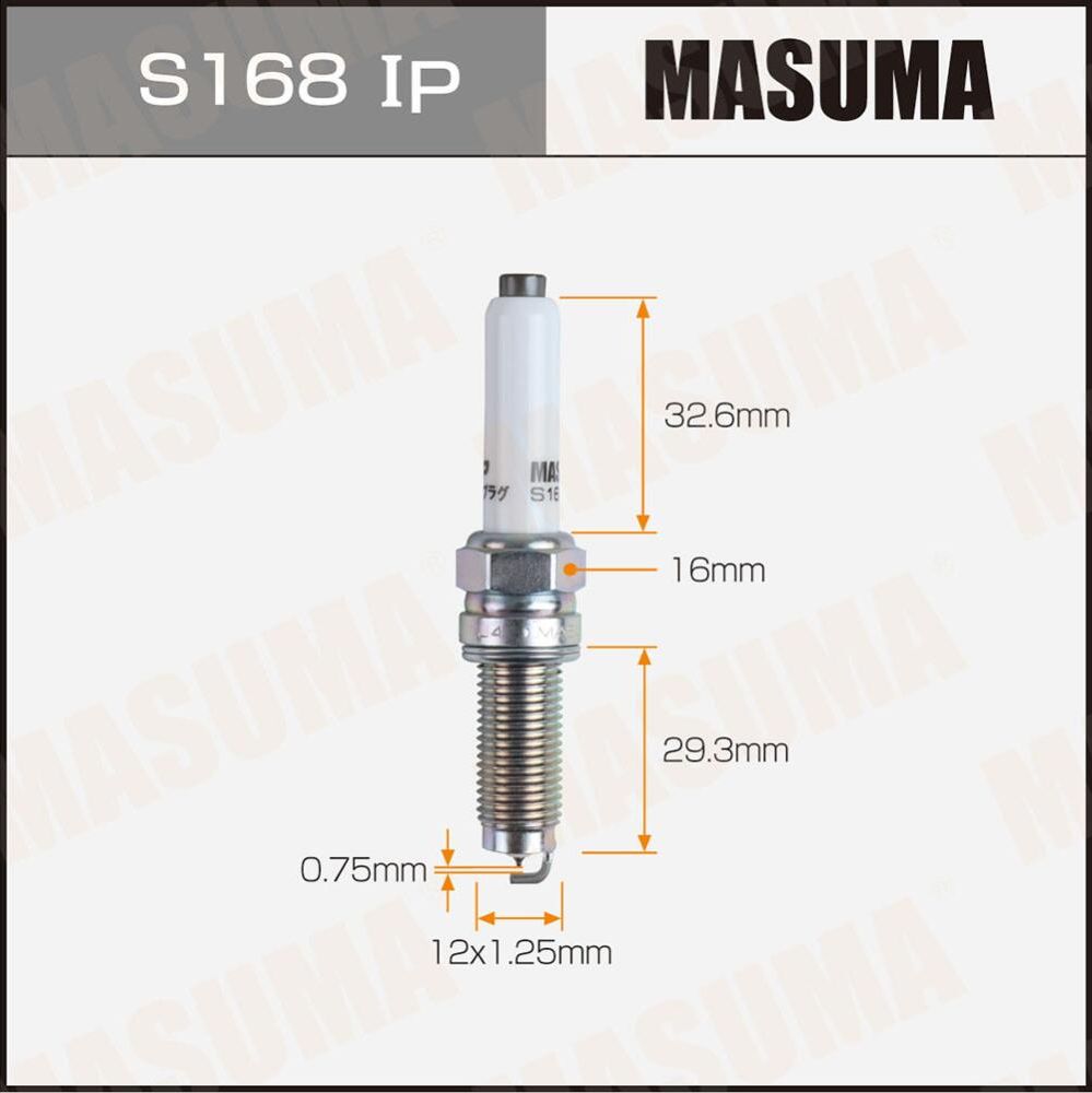 Свеча зажигания MASUMA IRIDIUM+PLATINUM (SILZKER8A8E). Артикул S168IP