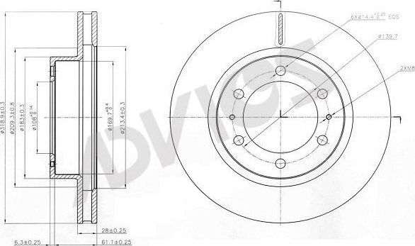 Тормозной диск Advics. Артикул A6F227B