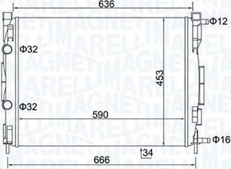 Радиатор охлаждения двигателя Magneti Marelli для Renault Megane II 2002-2010. Артикул 350213153500