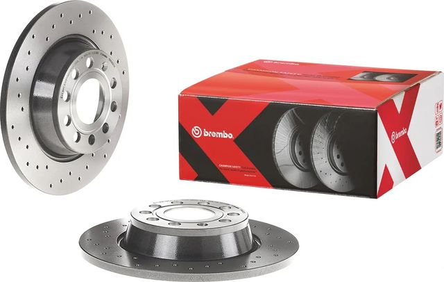 Тормозной диск Brembo XTRA задний для Audi Q3 I (8U) 2011-2018. Артикул 08.A202.1X