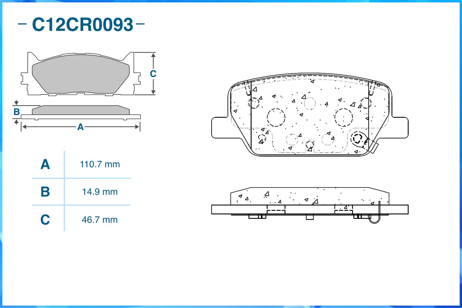 Колодки тормозные задние (Low Metallic) (Cworks). Артикул C12CR0093