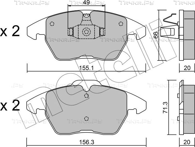 Тормозные колодки Metelli. Артикул 22-0548-2