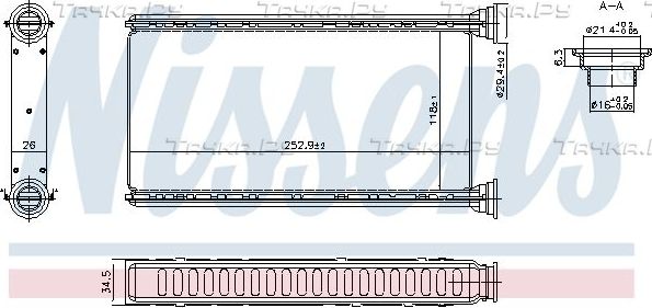 Радиатор отопителя (печки) Nissens для Subaru Forester III 2008-2013. Артикул 707288