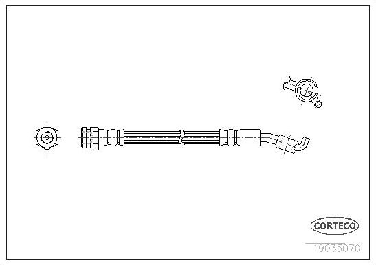 Тормозной шланг Corteco задний правый для Daewoo Korando 1999-2001. Артикул 19035070