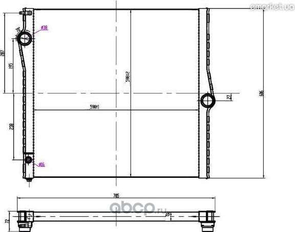Радиатор охлаждения двигателя BMW. Артикул 17117585036
