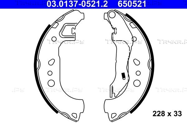 Тормозные колодки ATE задние для SEAT Toledo IV 2012-2019. Артикул 03.0137-0521.2