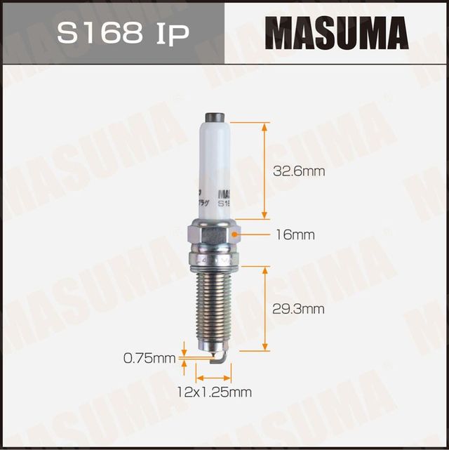 Свеча зажигания MASUMA IRIDIUM+PLATINUM (SILZKER8A8E). Артикул S168IP