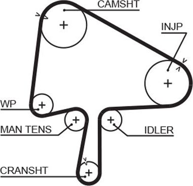 Ремень ГРМ Gates PowerGrip® для Mazda MPV II (LW) 2002-2006. Артикул 5596XS