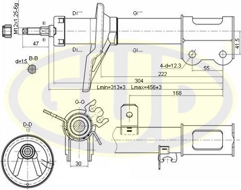 Амортизатор G.U.D.. Артикул GSA333317