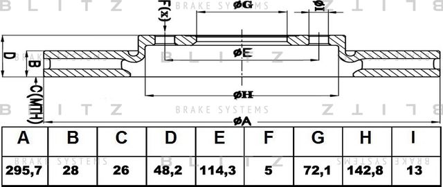Диск тормозной MAZDA CX-7 06- перед.вент. (Blitz). Артикул BS0330