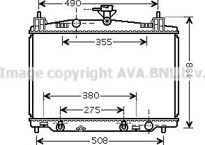 Радиатор охлаждения двигателя AVA для Mazda 2 II (DE) 2007-2015. Артикул MZ2212