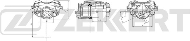 Тормозной суппорт передний левый VW Tiguan 07-  Sharan II 10-  Audi Q3 11- (Zekkert). Артикул bs-8410