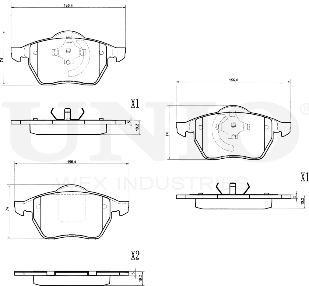 Колодки тормозные дисковые, комплект (Unio). Артикул BRP-20207