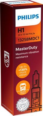 H1 24V- 70W (P14,5s) (вибростойкая) MasterDuty Philips MasterDuty. Артикул 13258MDC1