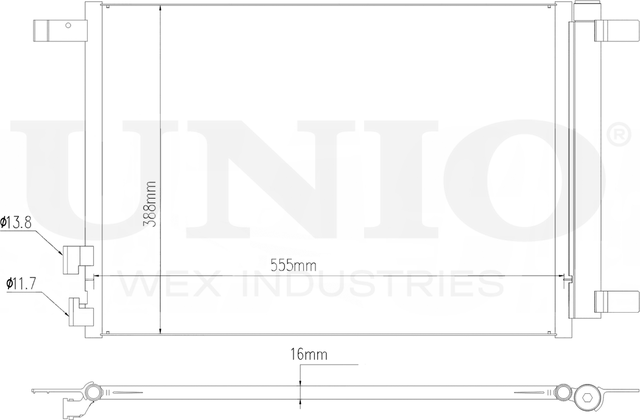 Радиатор кондиционера (Unio). Артикул RAD-30008