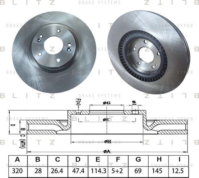 Диск тормозной (Blitz). Артикул BS0603