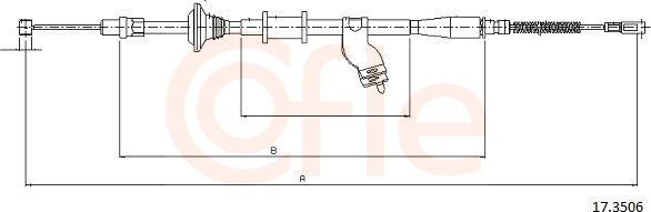 Трос ручника (тросик ручного тормоза) Cofle. Артикул 17.3506