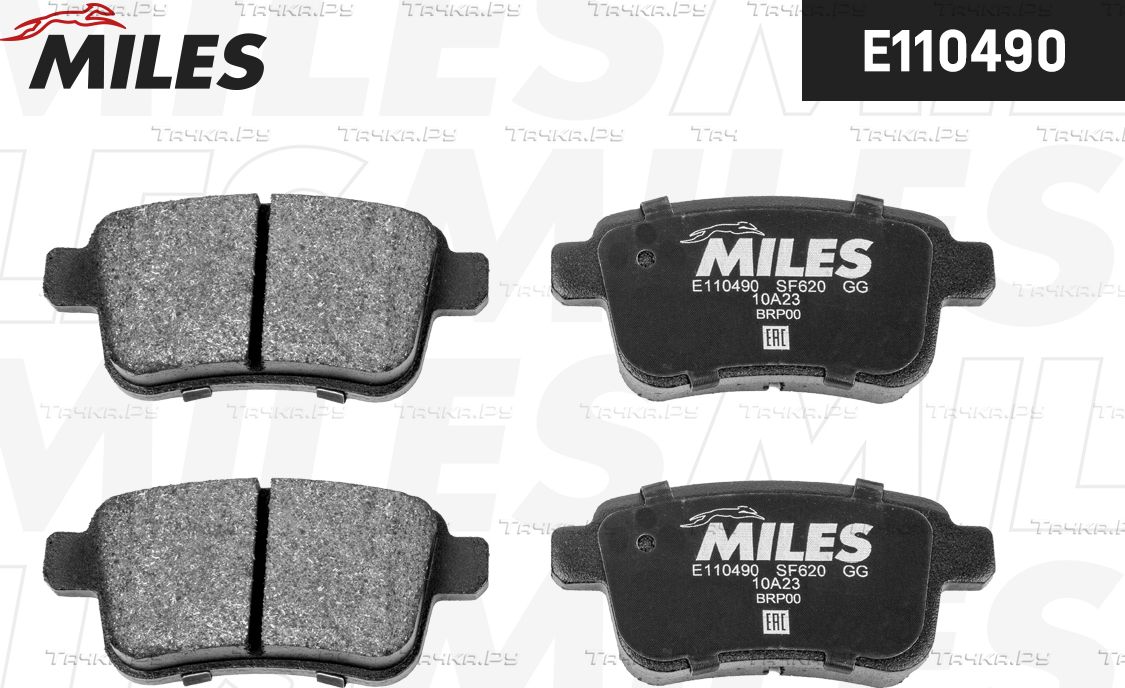 Тормозные колодки Miles (Semi-Metallic) задние для Renault Kangoo I 2005-2009. Артикул E110490