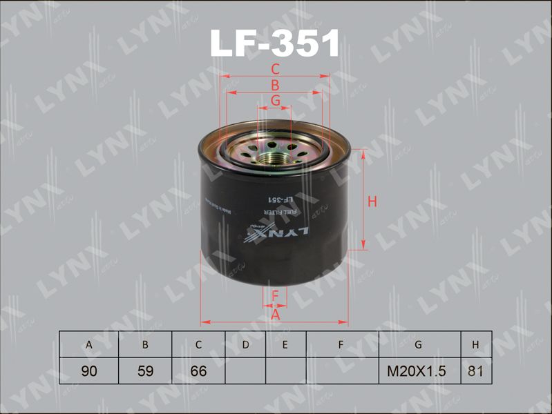 Топливный фильтр LYNXauto. Артикул LF-351