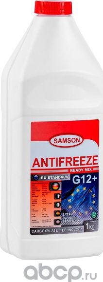 Антифриз G12+ SAMSON EU-Standard готовый (красный) 1кг carboxylate long life Samson. Артикул 802026