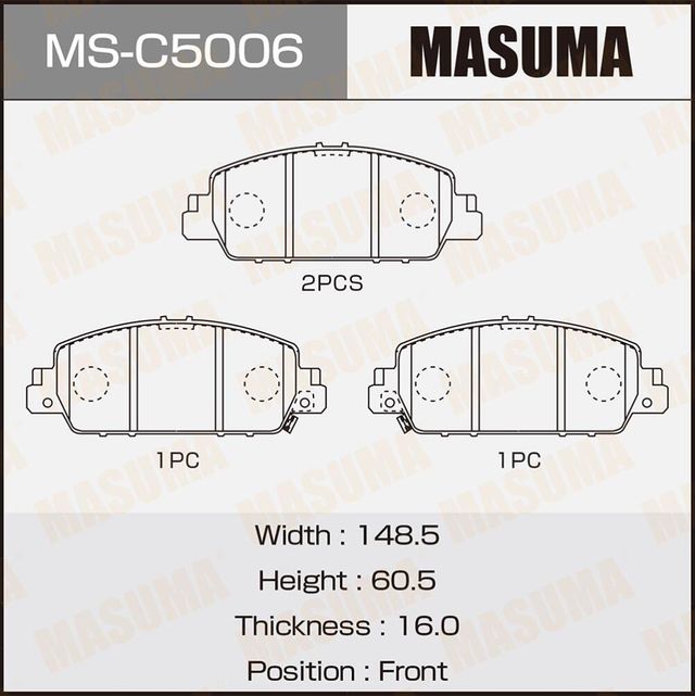 Тормозные колодки Masuma. Артикул MS-C5006
