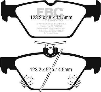 Тормозные колодки EBC Brakes задние для Subaru Levorg 2015-2026. Артикул DP22257