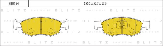 Колодки тормозные RENAULT LOGAN 07- перед. (Blitz) Blitz. Артикул BB0554