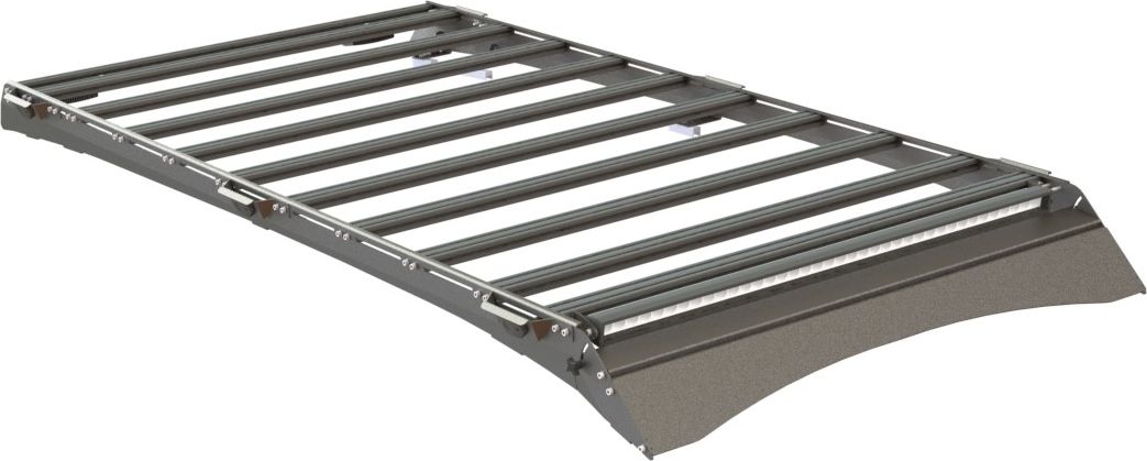 Экспедиционный багажник STC для Mitsubishi Pajero Sport III 2016-2026 Шторка дальний, рабочий и задний свет. Артикул STC-MPS/16-TR1-L1L2L3