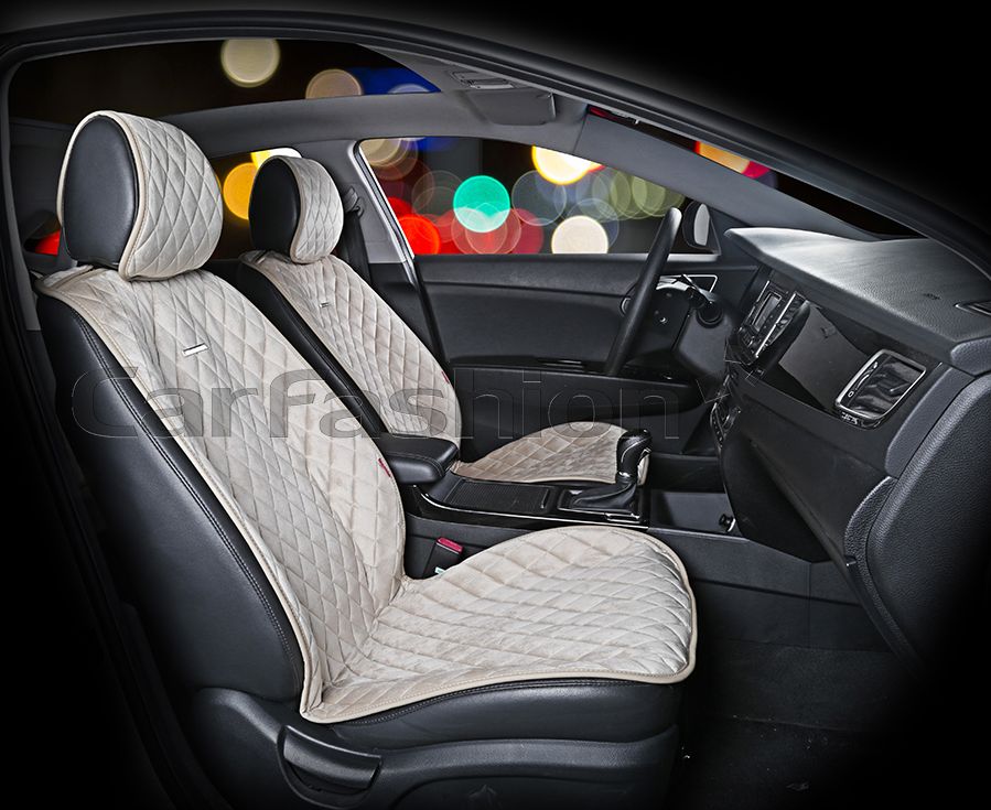 Накидки универсальные CarFashion California на передние сидения авто, цвет Бежевый/Бежевый/Бежевый. Артикул 21859