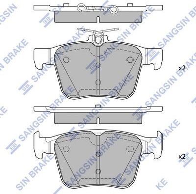 Тормозные колодки Sangsin Hi-Q задние для Audi A4 II (B6) 2000-2004. Артикул SP4521