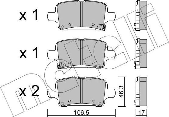 Тормозные колодки Metelli задние для Opel Insignia II 2017-2026. Артикул 22-1180-0