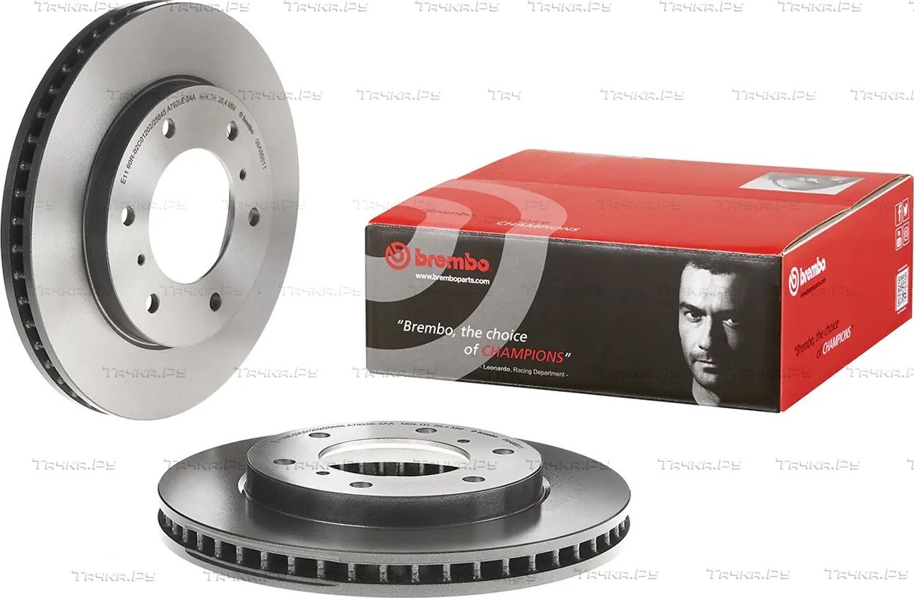 Тормозной диск Brembo UV Coated передний для Mitsubishi L200 IV 2005-2015. Артикул 09.A868.11