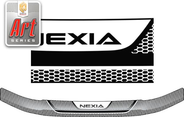 Дефлекторы СА Пластик для капота (Серия Art белая) Daewoo Nexia 2008-2016. Артикул 2010011405754