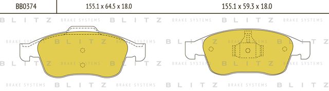 Колодки тормозные дисковые передние Renault Fluence/Grand Scenic/Megane/Scenic 2 (Blitz). Артикул BB0374