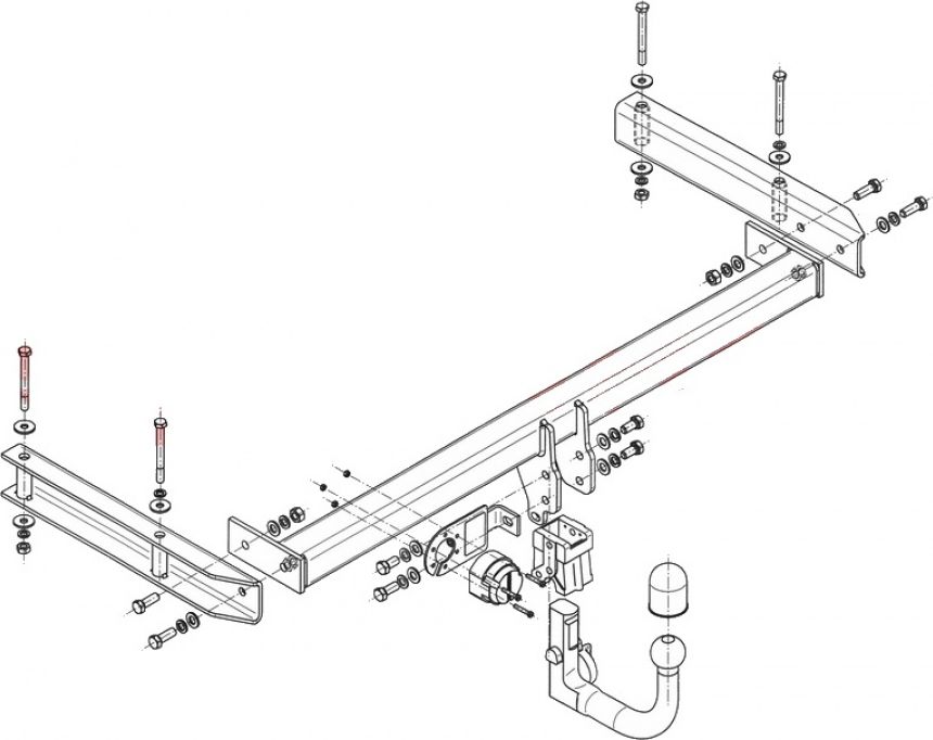 Фаркоп Steinhof для Audi A6 Allroad C6 Quattro 2006-2011. Быстросъемный крюк. Артикул A-103
