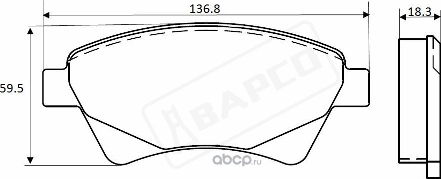 Колодки тормозные дисковые пер. RENAULT KANGOO 01-, MEGANE II 02-12, S (Bapco) Bapco. Артикул BP0266