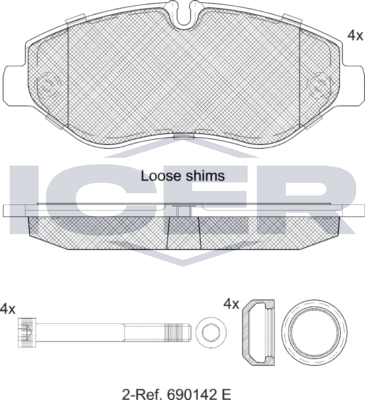 Тормозные колодки Icer. Артикул LM1832