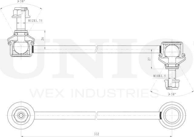 Тяга/стойка стабилизатора (Unio). Артикул SSP-50218