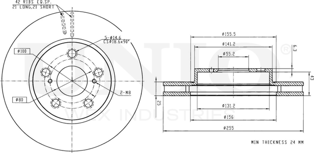 Диск тормозной (Unio). Артикул BRD-20176