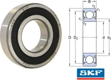 6303-2RSH ПОДШИПНИК ГЕНЕРАТОРА SKF ДЛЯ А/М ВАЗ 2110 -2112 БОЛЬШОЙ (630 SKF. Артикул 63032RSH