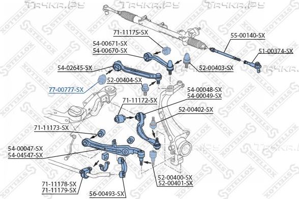 Сайлентблок переднего рычага подвески Stellox. Артикул 77-00777-SX