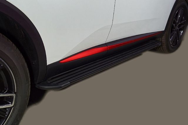 Пороги алюминиевые ТСС Slim Line Black 1720 мм для Changan CS55 Plus 2WD 1.5T 2023-2026. Артикул CHANCS55PL23-08B