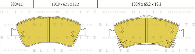 Колодки тормозные TOYOTA AURIS/COROLLA/VERSO 07- перед. (Blitz). Артикул BB0411
